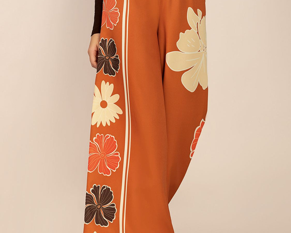 NEWYORKLISTED STYLE COLLECTION: Wide Leg Flower Motif Pants - NEWYORKLISTED