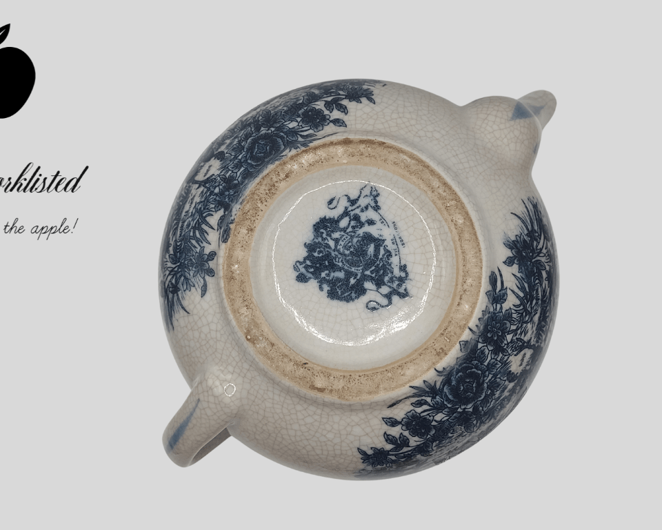 Blue and White Porcelain Teapot – 18th Century Style Replica with Crackle Glaze - NEWYORKLISTED