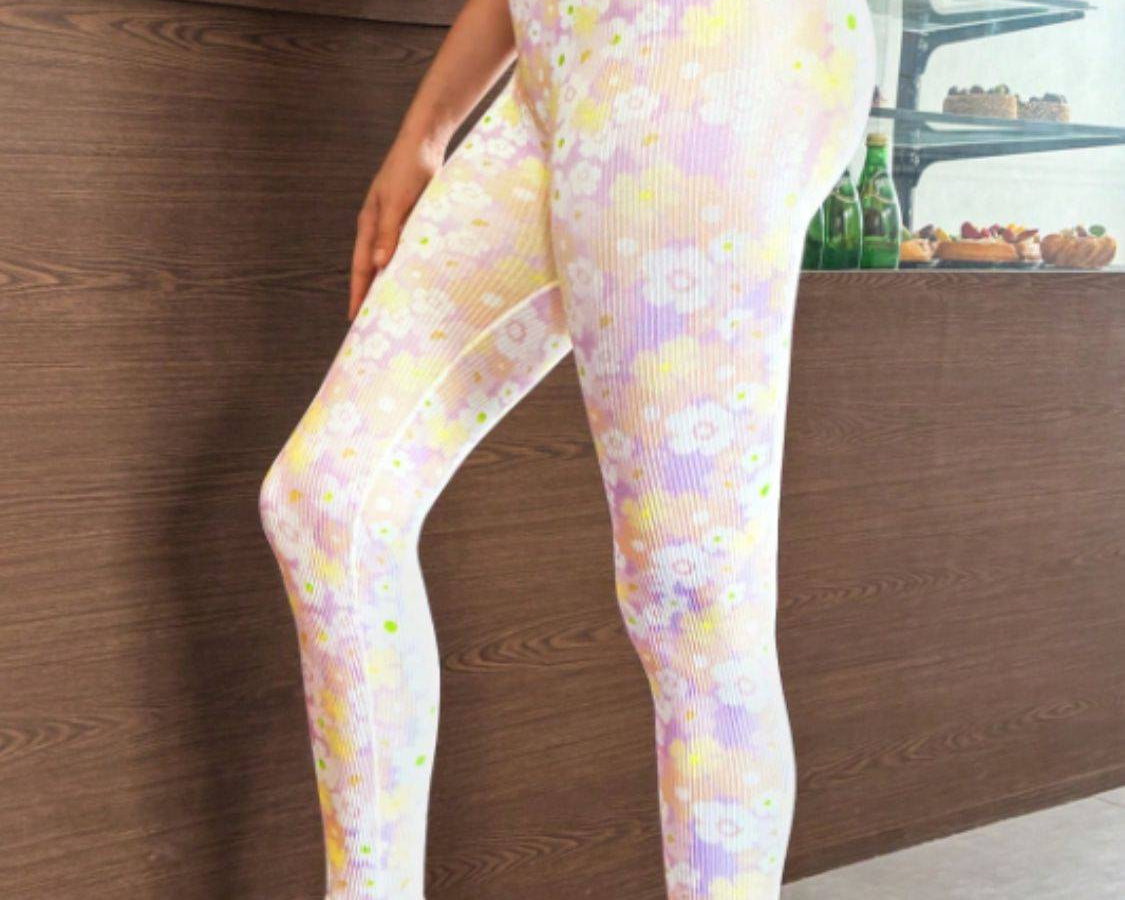 Floral High Waist Active Leggings: NEWYORKLISTED STYLE COLLECTION - NEWYORKLISTED