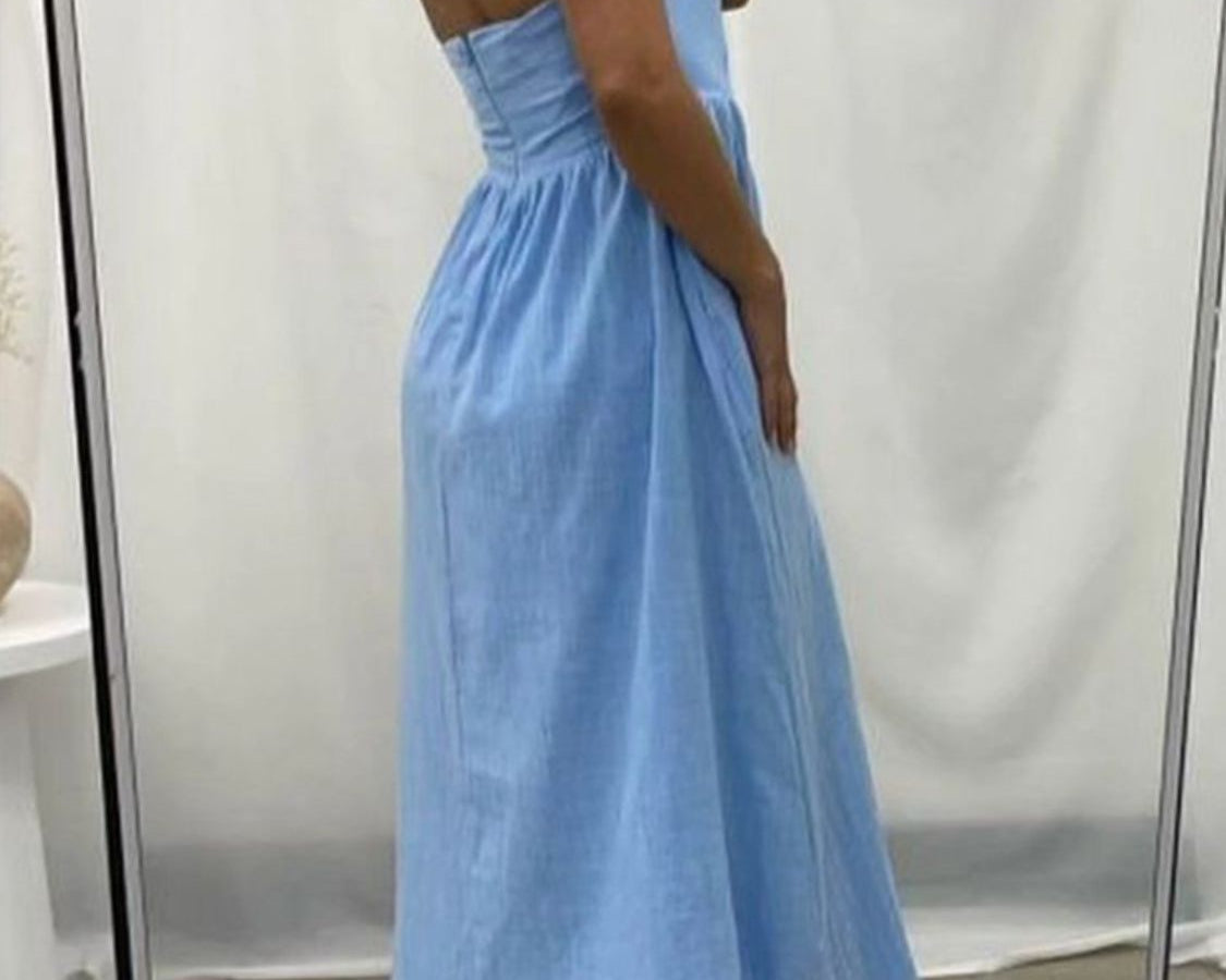 NEWYORKLISTED STYLE COLLECTION: Ruched Halter Neck Midi Dress - NEWYORKLISTED