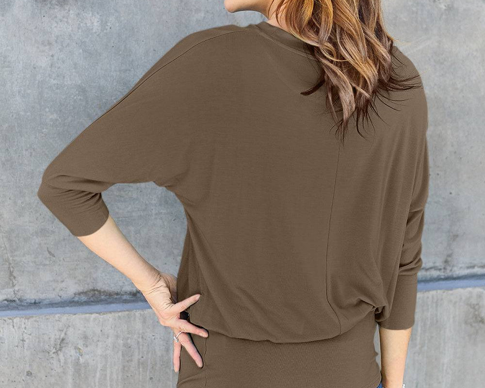 NYLD PARTNER Round Neck Billow Sleeve Top - NEWYORKLISTED