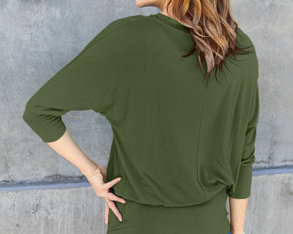 NYLD PARTNER Round Neck Billow Sleeve Top - NEWYORKLISTED