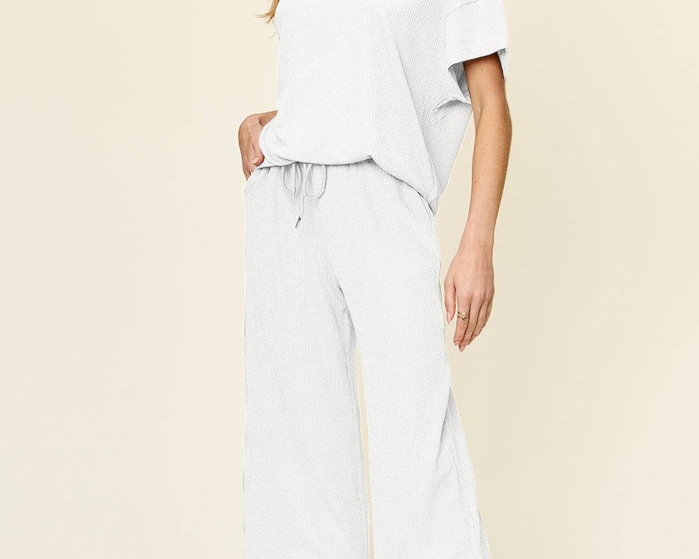 NYLD Short Sleeve T-Shirt and Wide Leg Pants - NEWYORKLISTED