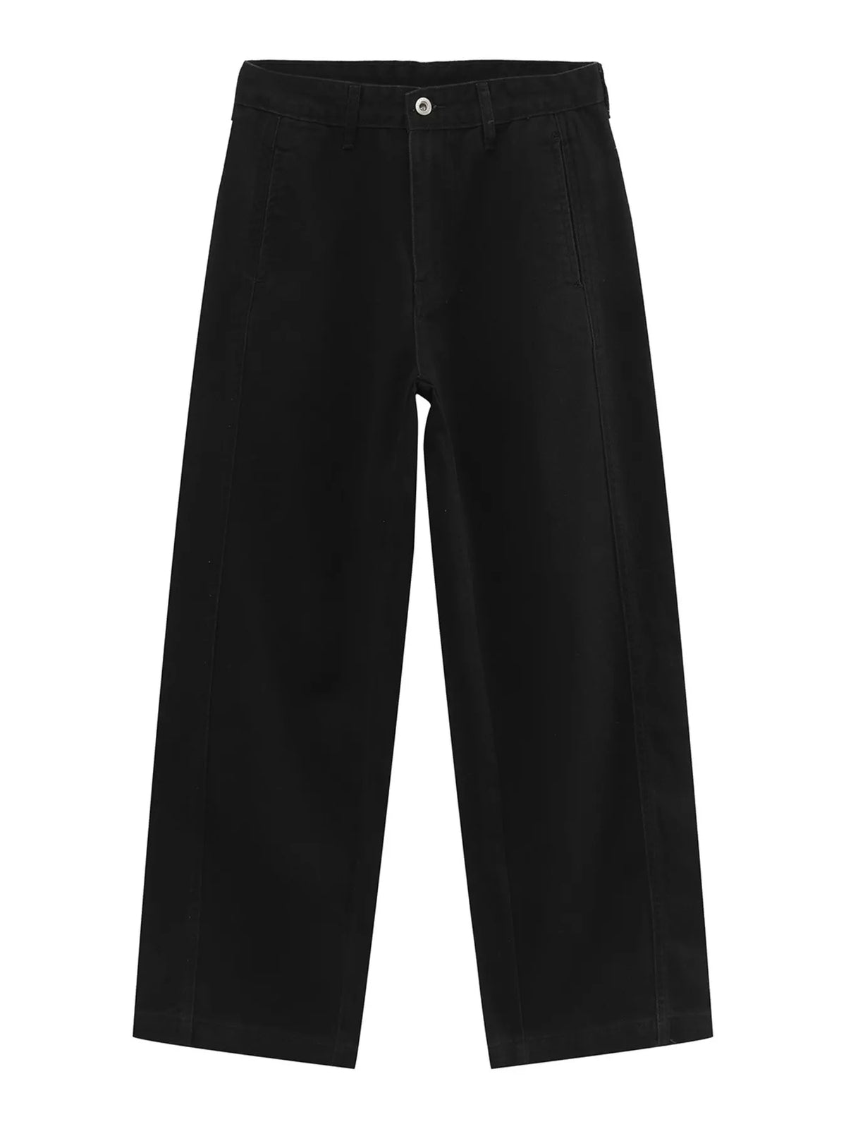 NEWYORKLISTED ATLAS MEN'S COLLECTION: Black wide-leg cropped pants shown flat against a solid white background.