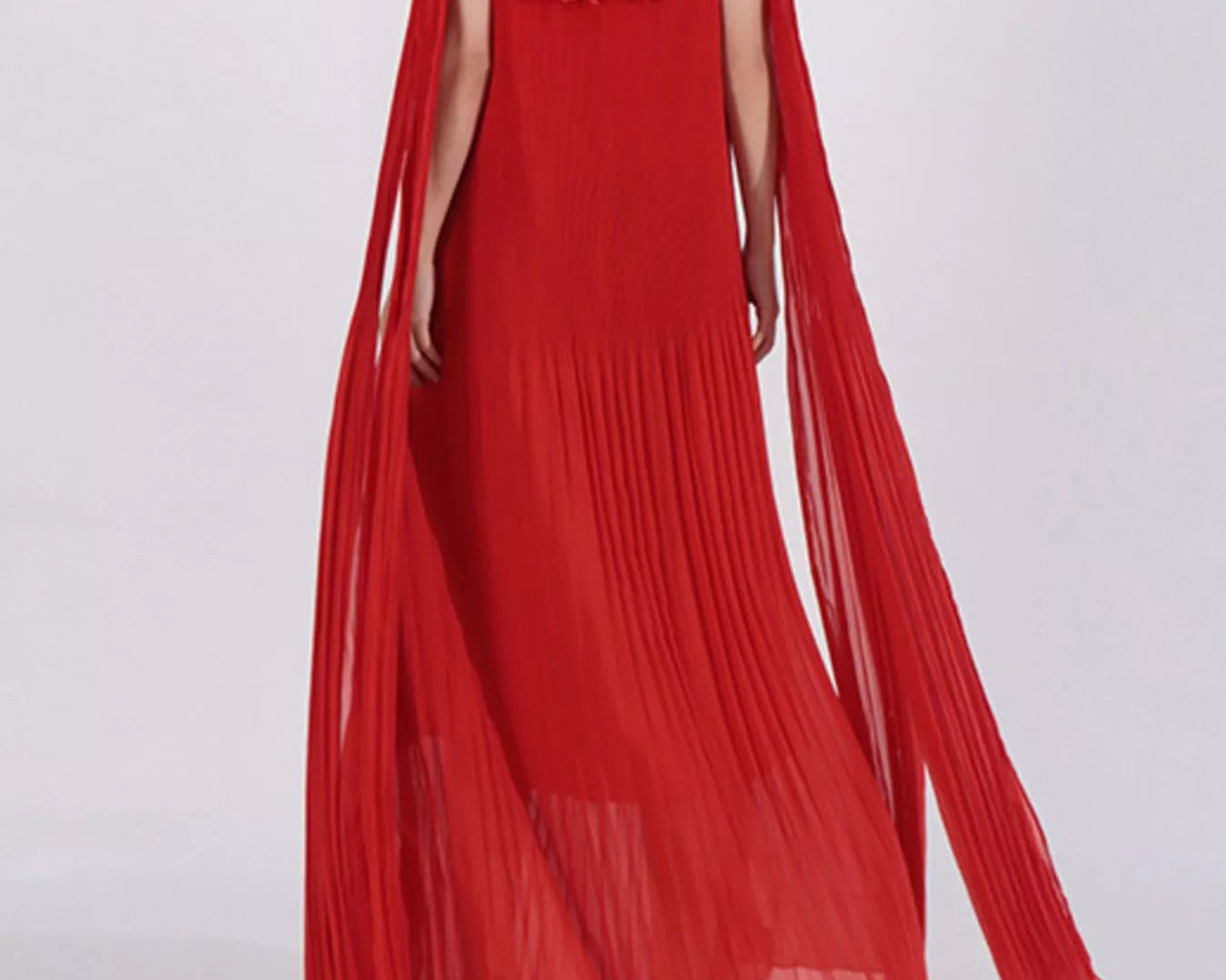 NEWYORKLISTED STYLE COLLECTION: Red off-shoulder dress with floral details on a white background