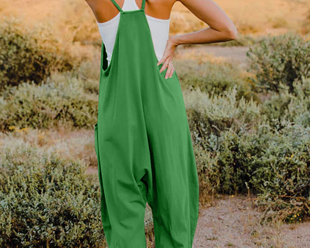 NEWYORKLISTED V-Neck Sleeveless Jumpsuit with Pockets - NEWYORKLISTED