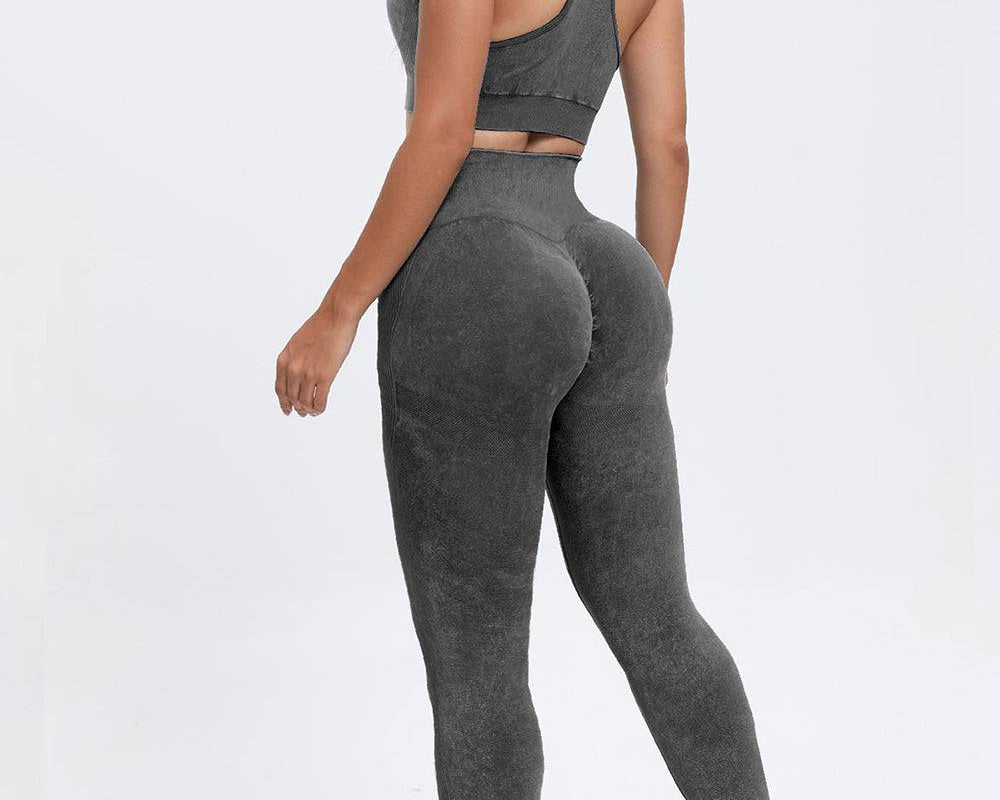 NEWYORKLISTED STYLE COLLECTION: 3 Piece Washed Square Neck Wide Strap Active Set - NEWYORKLISTED