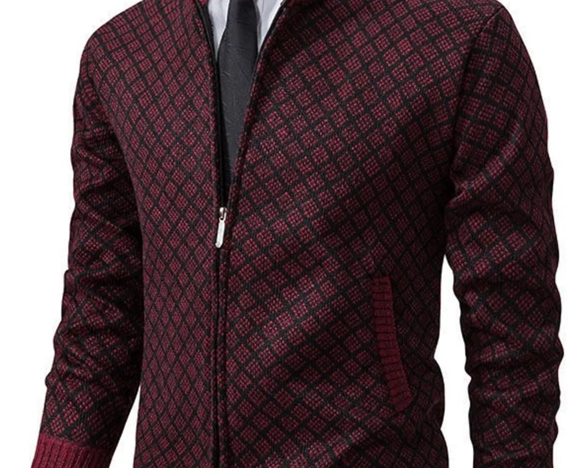 NEWYORKLISTED ATLAS MEN'S COLLECTION – Men's geometric full-zip cardigan, product image 9