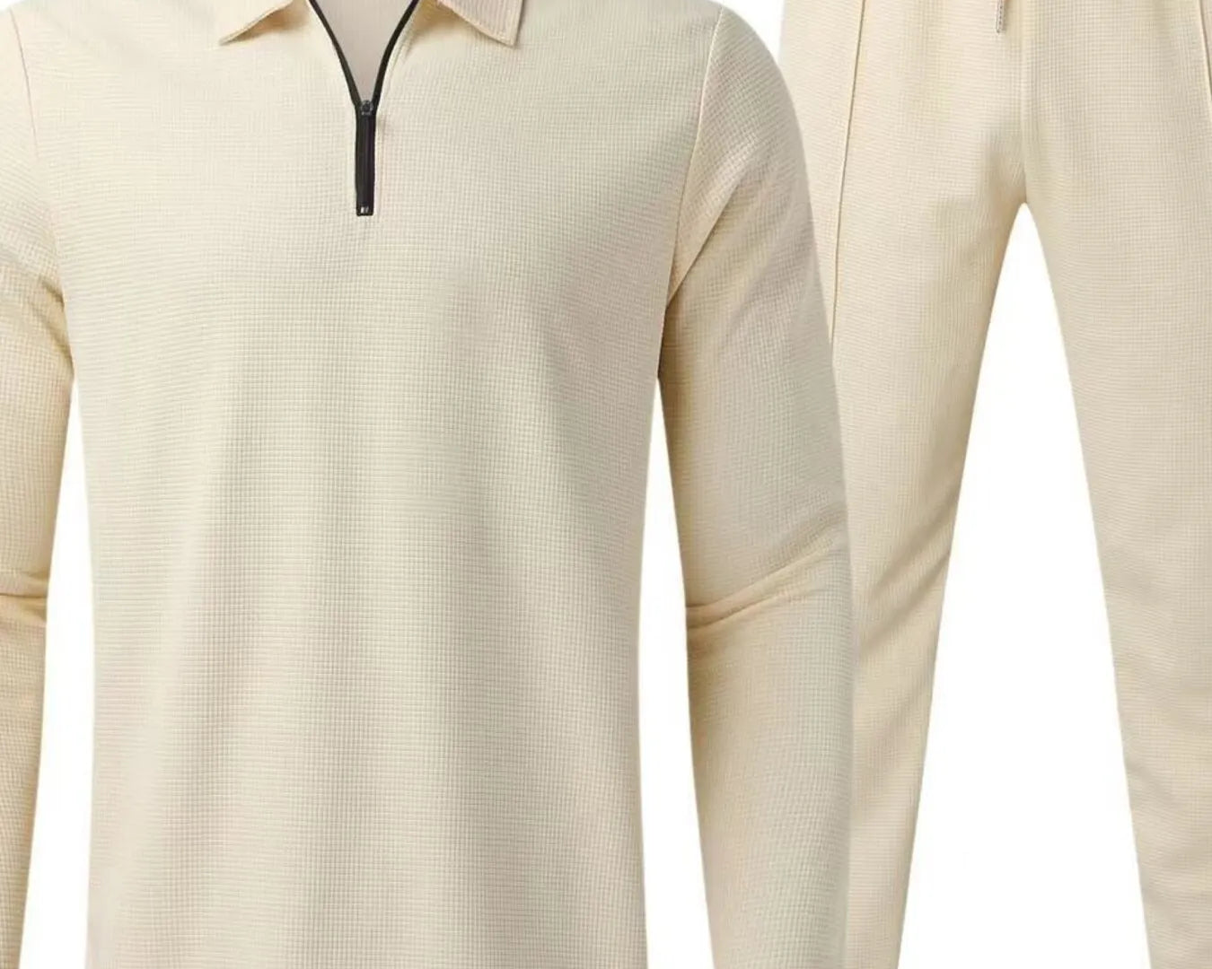 NEWYORKLISTED ATLAS MEN'S COLLECTION: Gray long-sleeve shirt and pants set on a white background