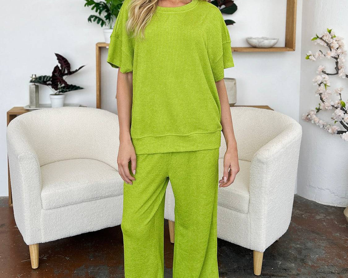 NYLD Short Sleeve T-Shirt and Wide Leg Pants - NEWYORKLISTED