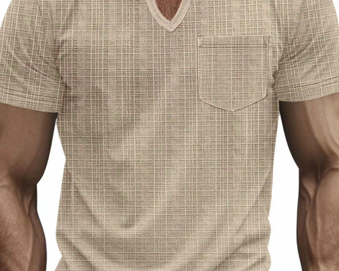 NEWYORKLISTED ATLAS MEN’S COLLECTION: Men's Full Size Notched Short Sleeve T-Shirt  in Khaki