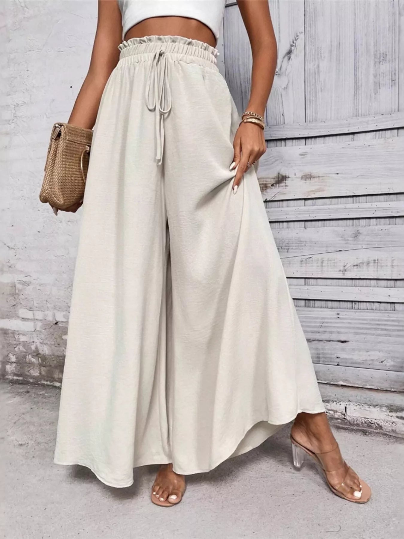 NEWYORKLISTED STYLE COLLECTION: Frill Wide Leg Pants