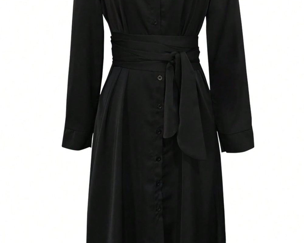 NEWYORKLISTED STYLE COLLECTION: Long Sleeve Midi Shirt Dress - NEWYORKLISTED
