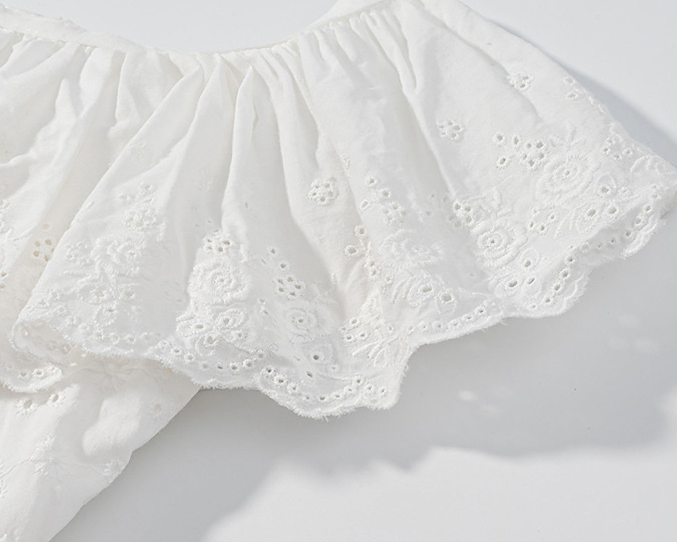 NEWYORKLISTED STYLE COLLECTION: White lace top on a white background