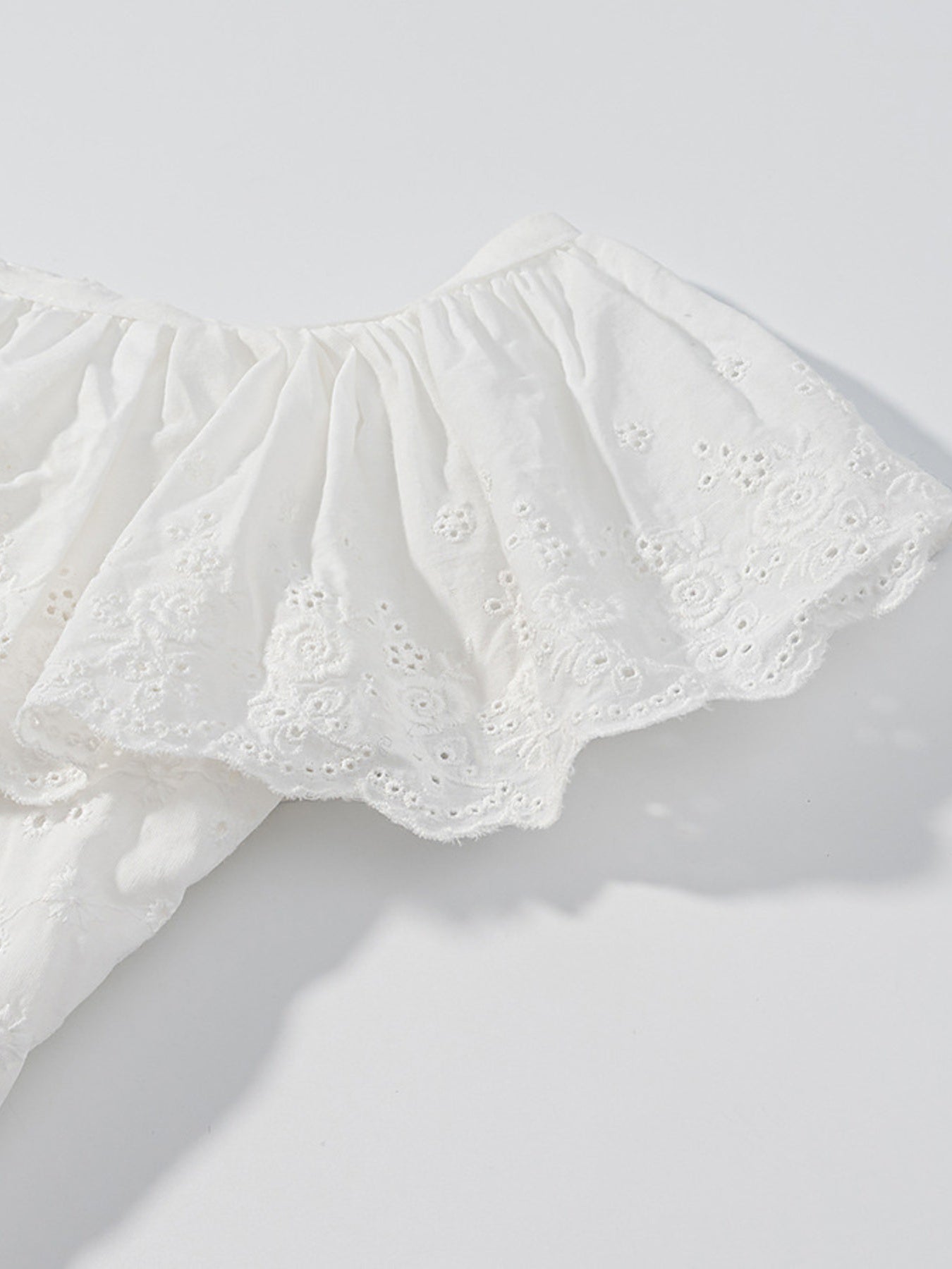 NEWYORKLISTED STYLE COLLECTION: White lace top on a white background
