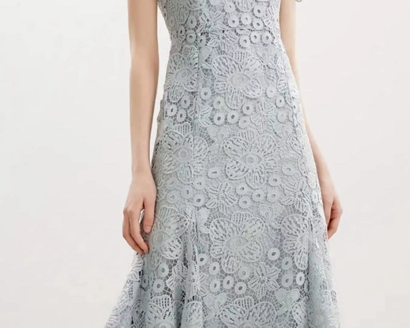 NEWYORKLISTED STYLE COLLECTION: Gray lace dress on a white background