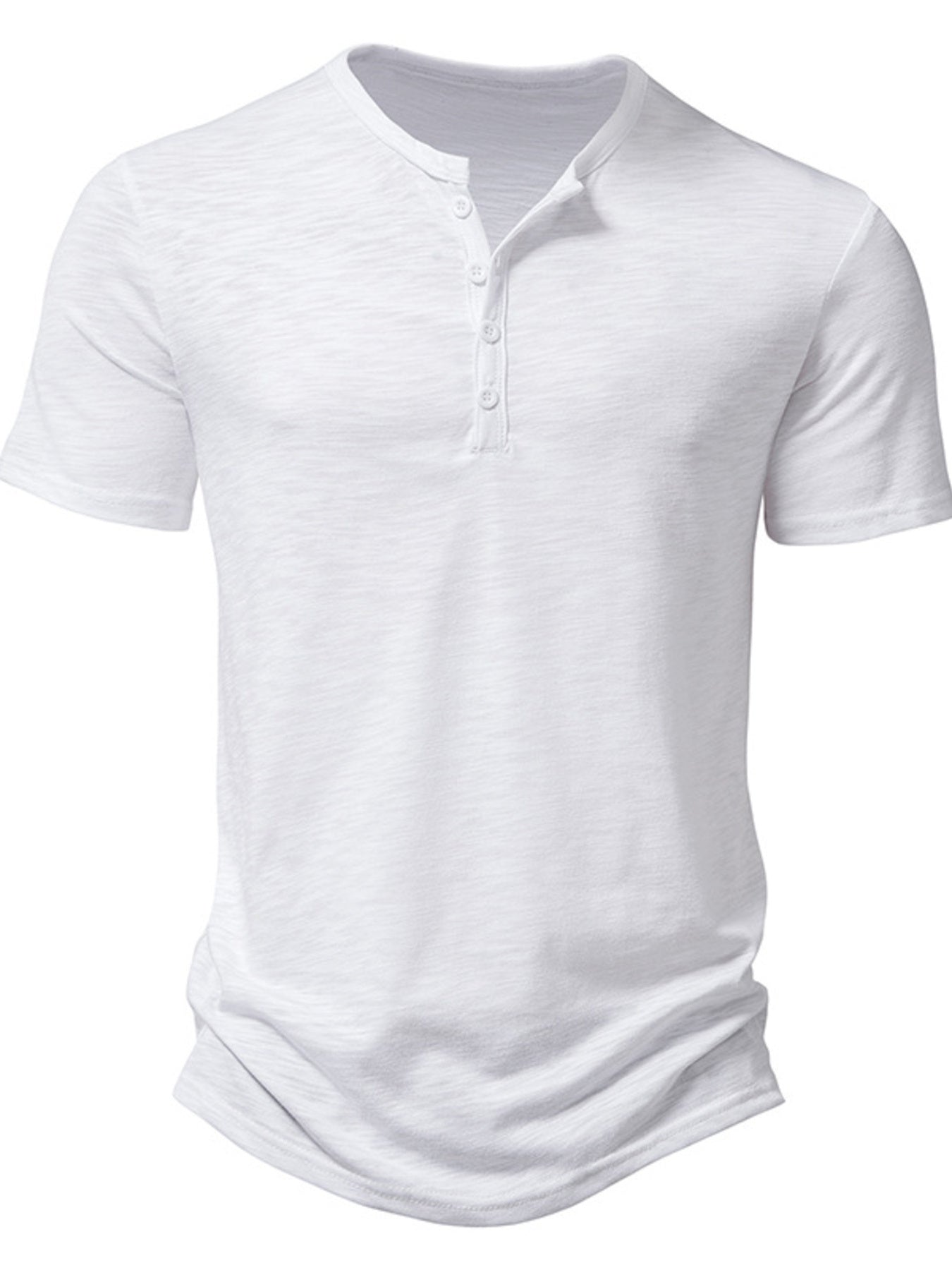 NEWYORKLISTED ATLAS MEN'S COLLECTION: White short-sleeve button-up shirt on a white background