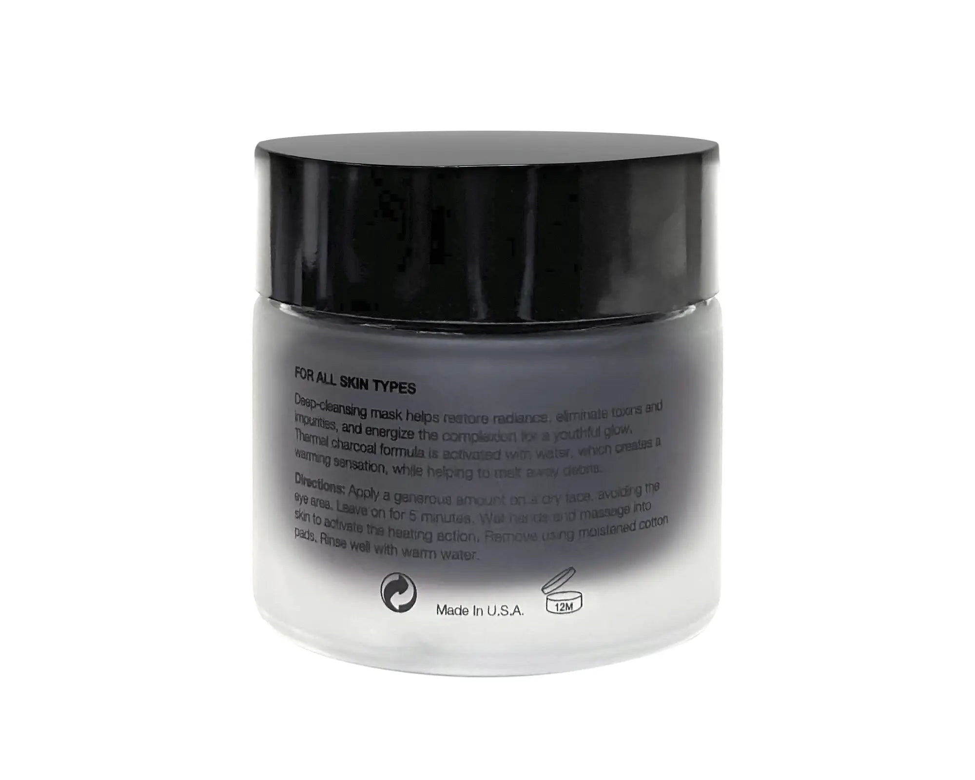 NEWYORKLISTED COSMETIC COLLECTION: Glow Mask: White jar with black lid on a white background