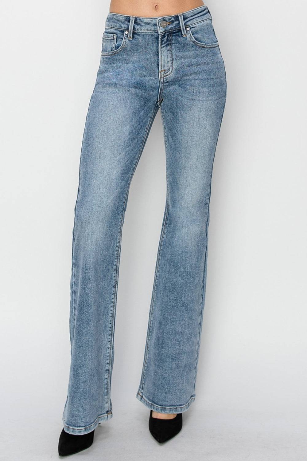 Full Size Mid Rise Bootcut Jeans - NEWYORKLISTED