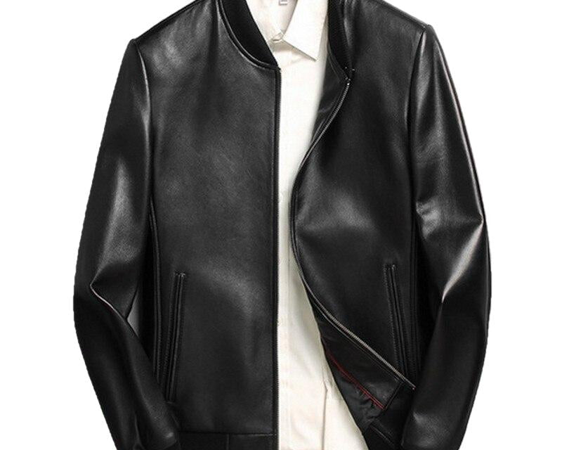Gendry Genuine Black Aviation Men Sheepskin Real Leather Coat-0