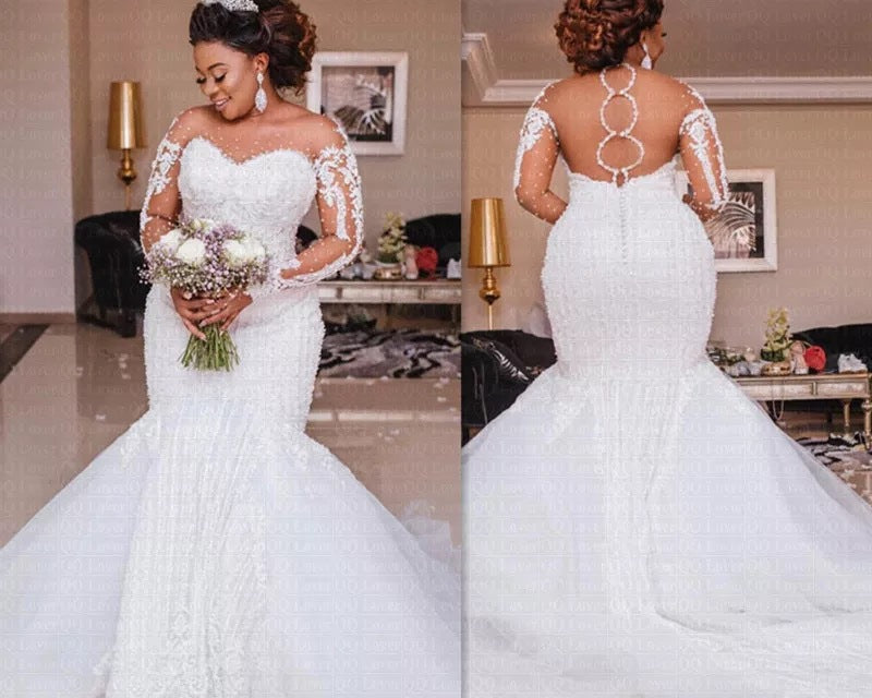 NEWYORKLISTED ELEGANT BRIDE COLLECTION: Vintage Long Sleeve Lace Wedding Ball Gown – Sizes 2–26W, Classic Bridal Dress with Sterling Silver-Toned Detailing - NEWYORKLISTED