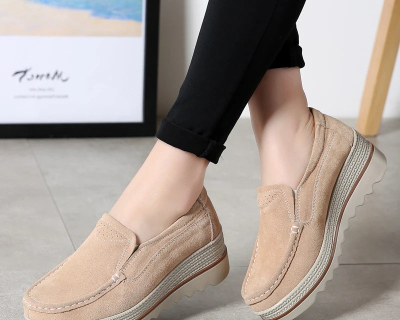 Shoes for Women 2022 Fashion Women Shoes Casual Heighten Comfortable Breathable Leather Walking Sneakers Platform Ladies Shoes - NEWYORKLISTED