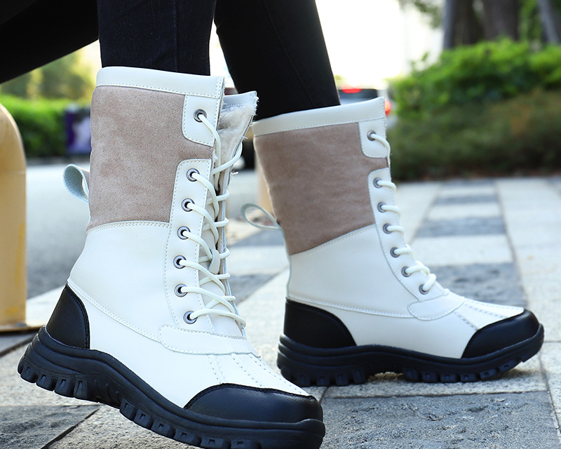 2021 Winter New Women's Leather Boots Martin Boots High Top Leather Shoes - NEWYORKLISTED