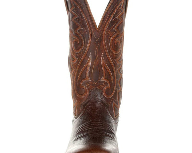 PDEP Western Ankle Boots for Men High Barrel Embroidery Leather Boots Cowboy Mens Long Boots - NEWYORKLISTED