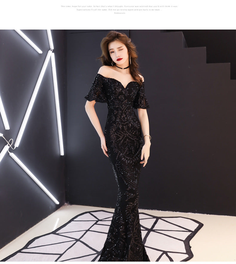 NEWYORKLISTED ELEGANT BRIDE COLLECTION: 2023 Sequin Mermaid Wedding Dress – Sexy Black or White Bridal Gown with Dramatic Silhouette - NEWYORKLISTED