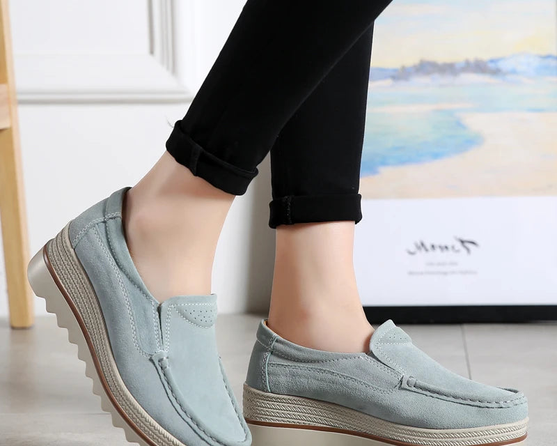 Shoes for Women 2022 Fashion Women Shoes Casual Heighten Comfortable Breathable Leather Walking Sneakers Platform Ladies Shoes - NEWYORKLISTED