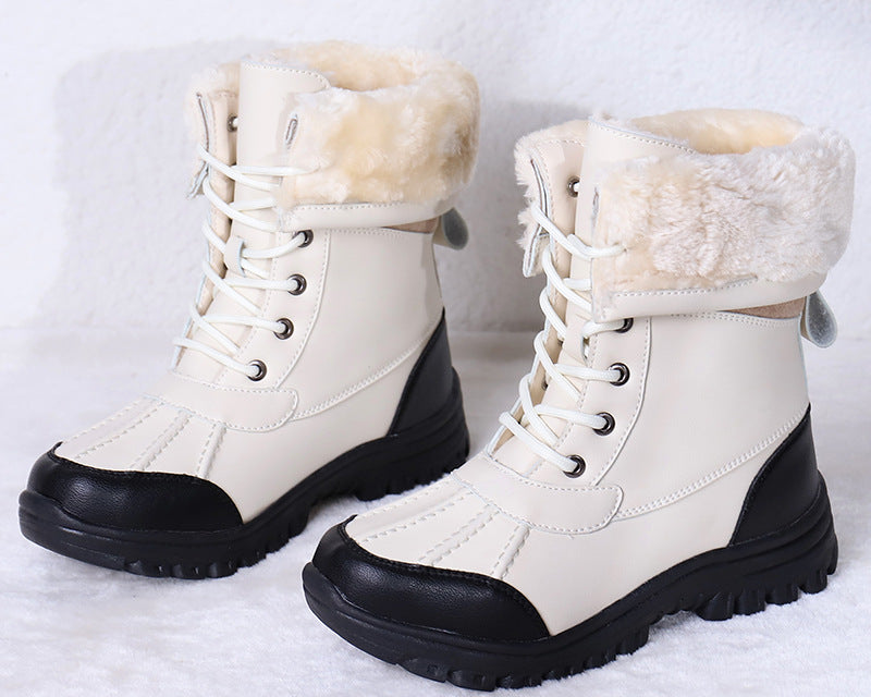 2021 Winter New Women's Leather Boots Martin Boots High Top Leather Shoes - NEWYORKLISTED