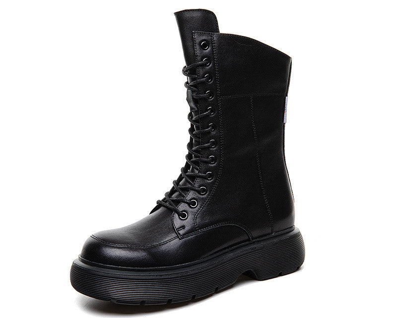 Martin Boots Women's Vintage Leather 2021 New Retro Thick-Soled Chunky Boots Women's Patent Leather Short Boots - NEWYORKLISTED