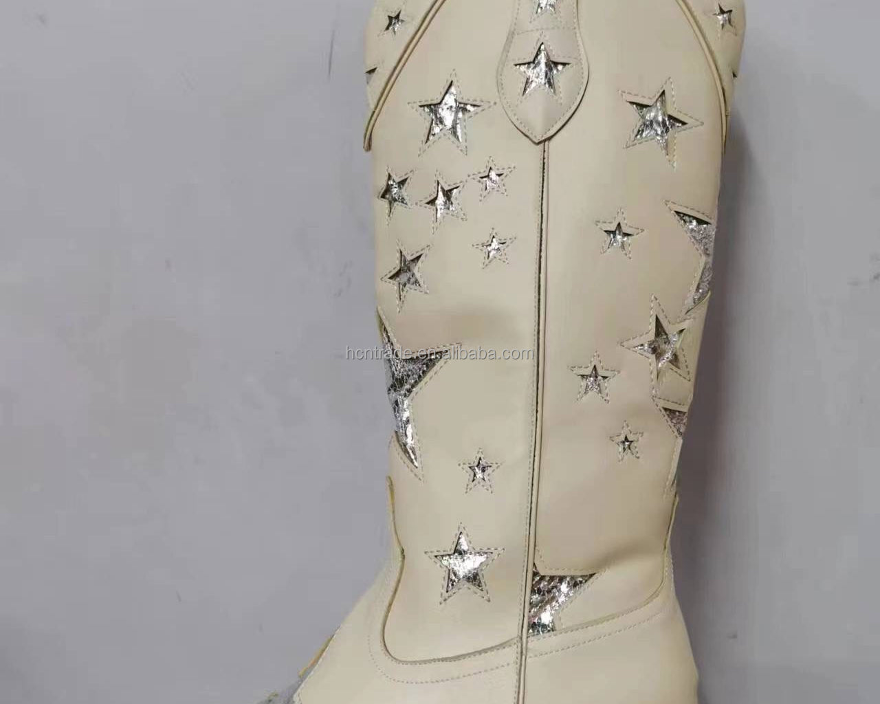 BUSY GIRL XY4068 Womens Western Boots Knee High Classic Star Black Heels Hiking Party Shoes Black Leather Cowboy Boots for Women - NEWYORKLISTED