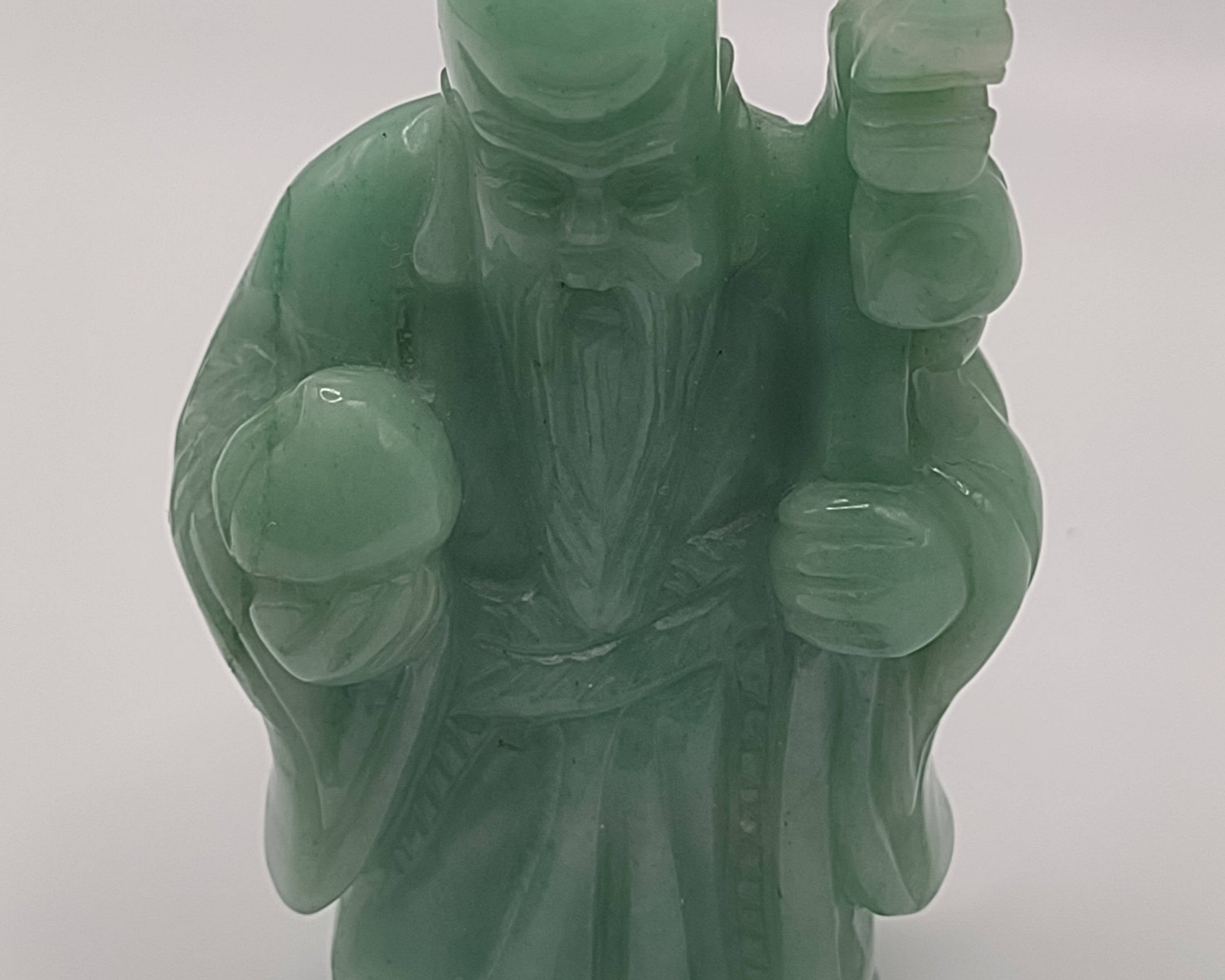 Hand-Carved Solid Jade Figurine – Shou Lao, God of Longevity: NEWYORKLISTED UNIQUE FINDS COLELCTION - NEWYORKLISTED