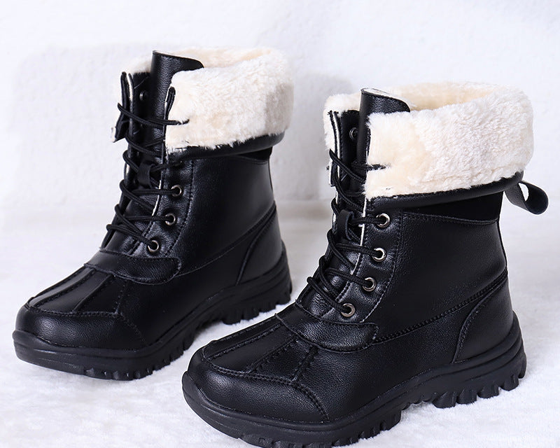 2021 Winter New Women's Leather Boots Martin Boots High Top Leather Shoes - NEWYORKLISTED