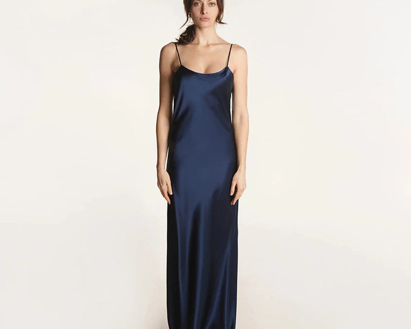 NEWYORKLISTED STYLE COLLECTION: New Arrival 2024 Spring Luxury Women Silk Maxi Dress 100% Mulberry Silk Dresses - NEWYORKLISTED