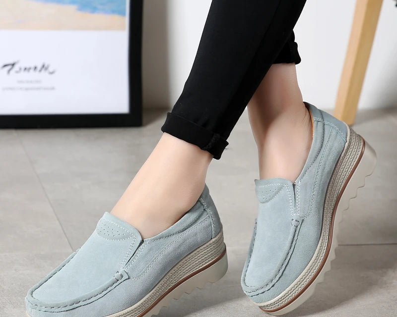 Shoes for Women 2022 Fashion Women Shoes Casual Heighten Comfortable Breathable Leather Walking Sneakers Platform Ladies Shoes - NEWYORKLISTED