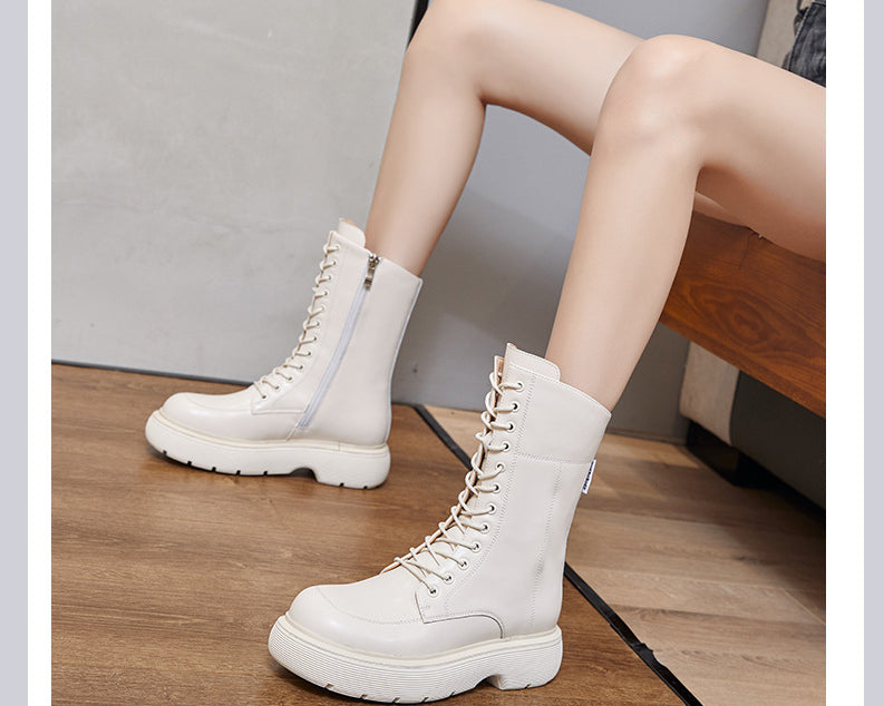 Martin Boots Women's Vintage Leather 2021 New Retro Thick-Soled Chunky Boots Women's Patent Leather Short Boots - NEWYORKLISTED