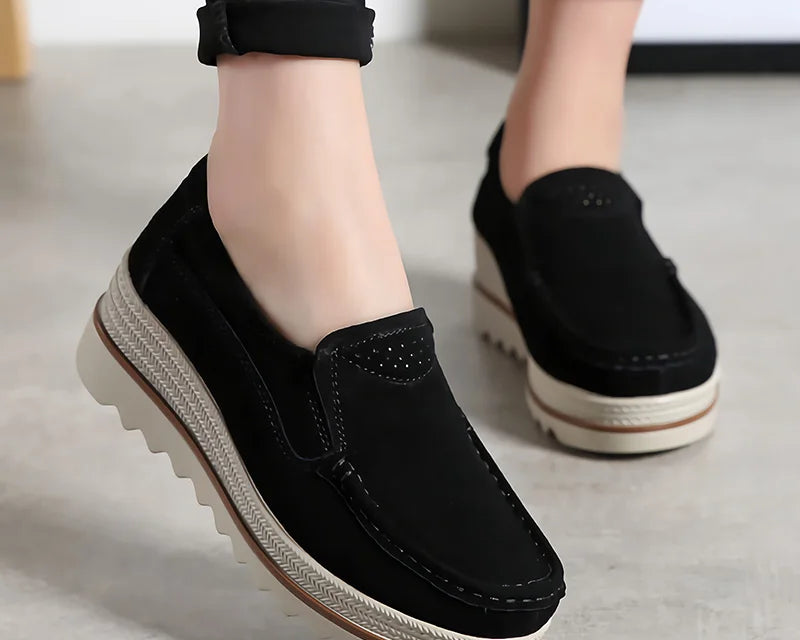 Shoes for Women 2022 Fashion Women Shoes Casual Heighten Comfortable Breathable Leather Walking Sneakers Platform Ladies Shoes - NEWYORKLISTED