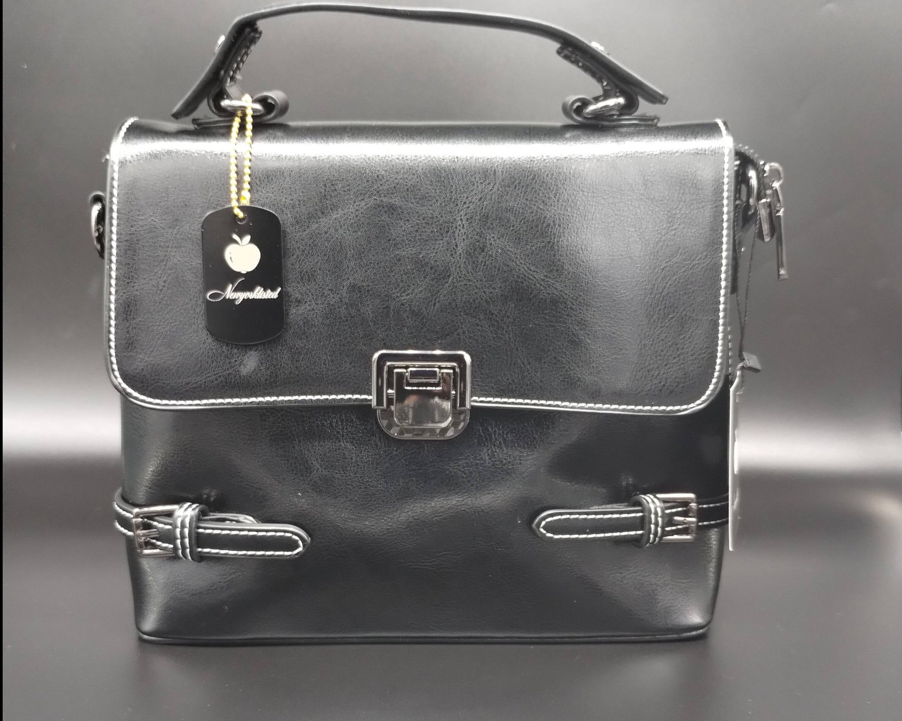 NEWYORKLISTED Black Leather Handbag