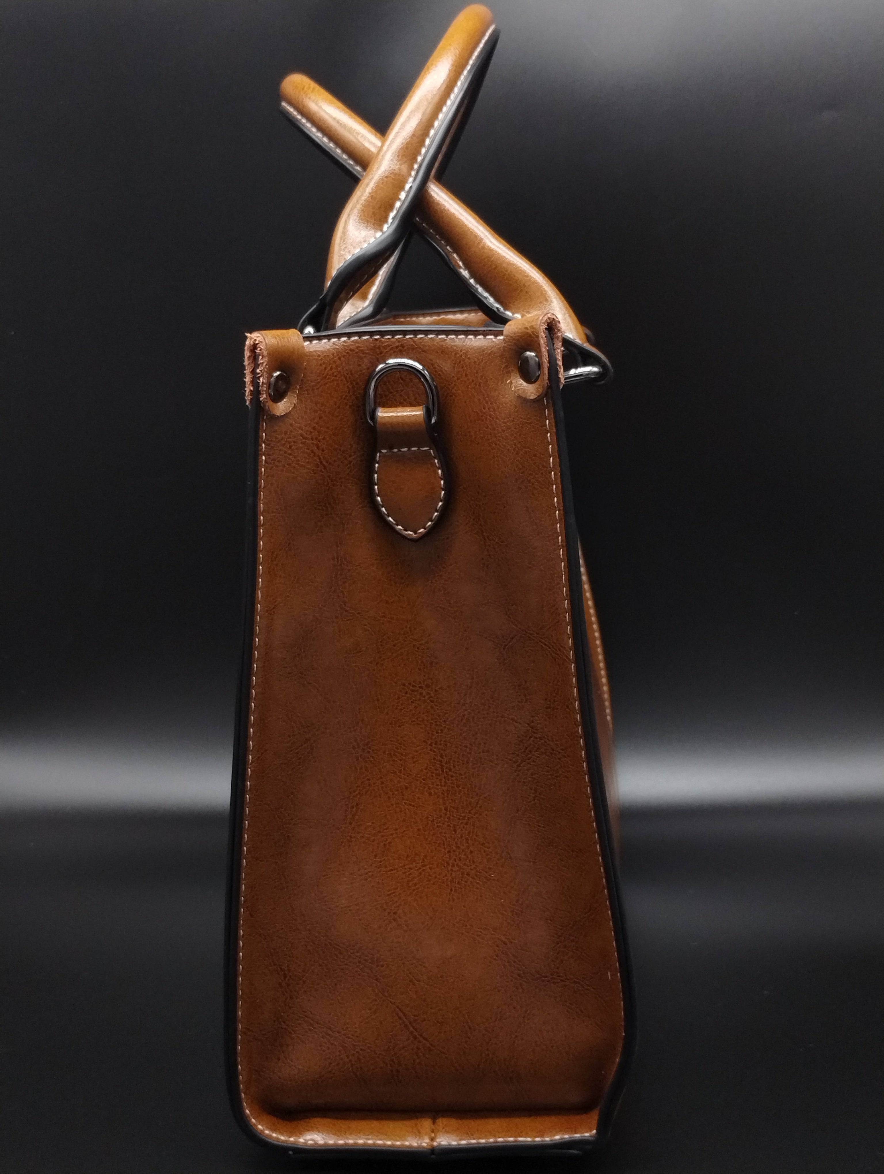 NEWYORKLISTED Luxury Brown Leather Handbag - NEWYORKLISTED