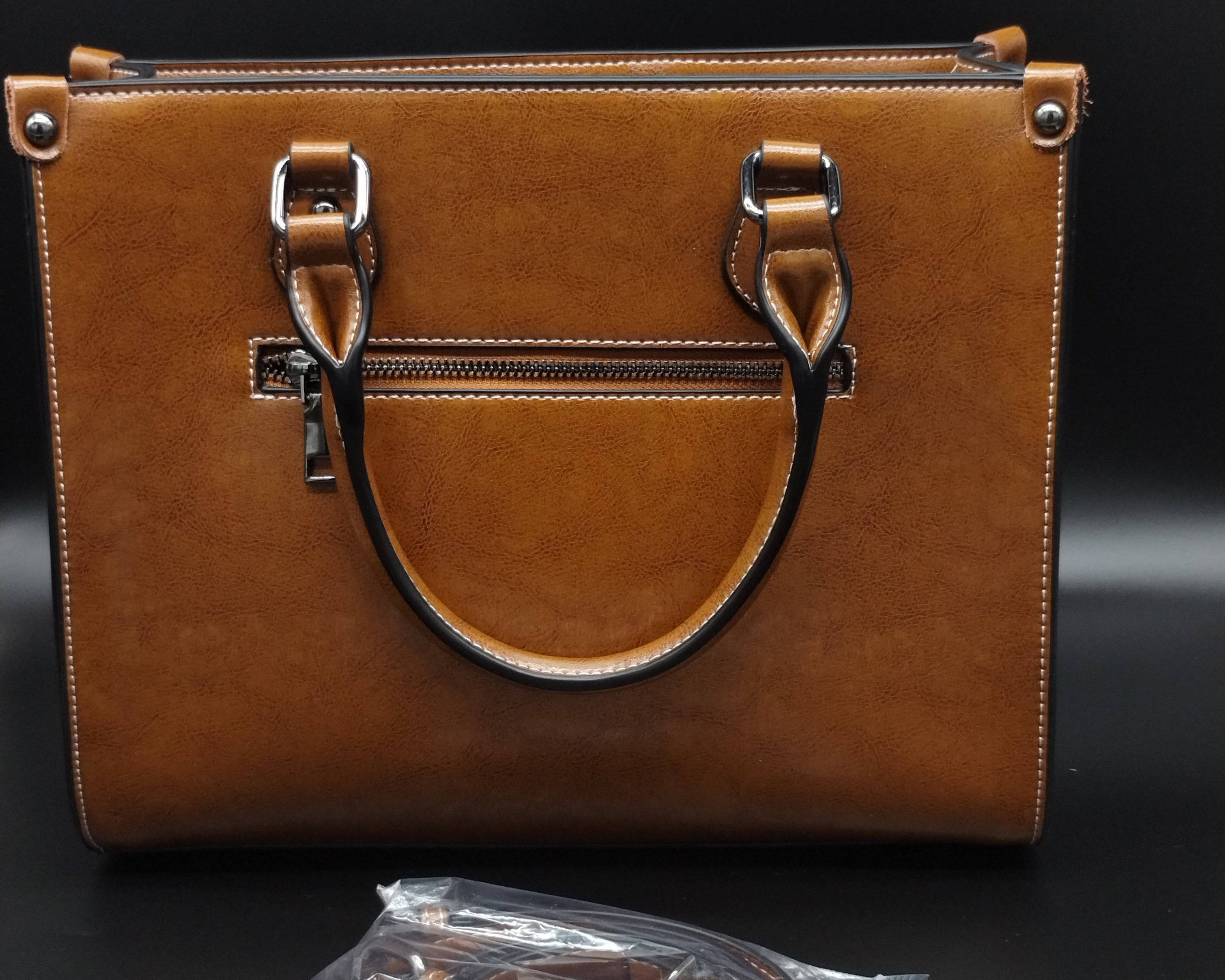 NEWYORKLISTED Luxury Brown Leather Handbag - NEWYORKLISTED