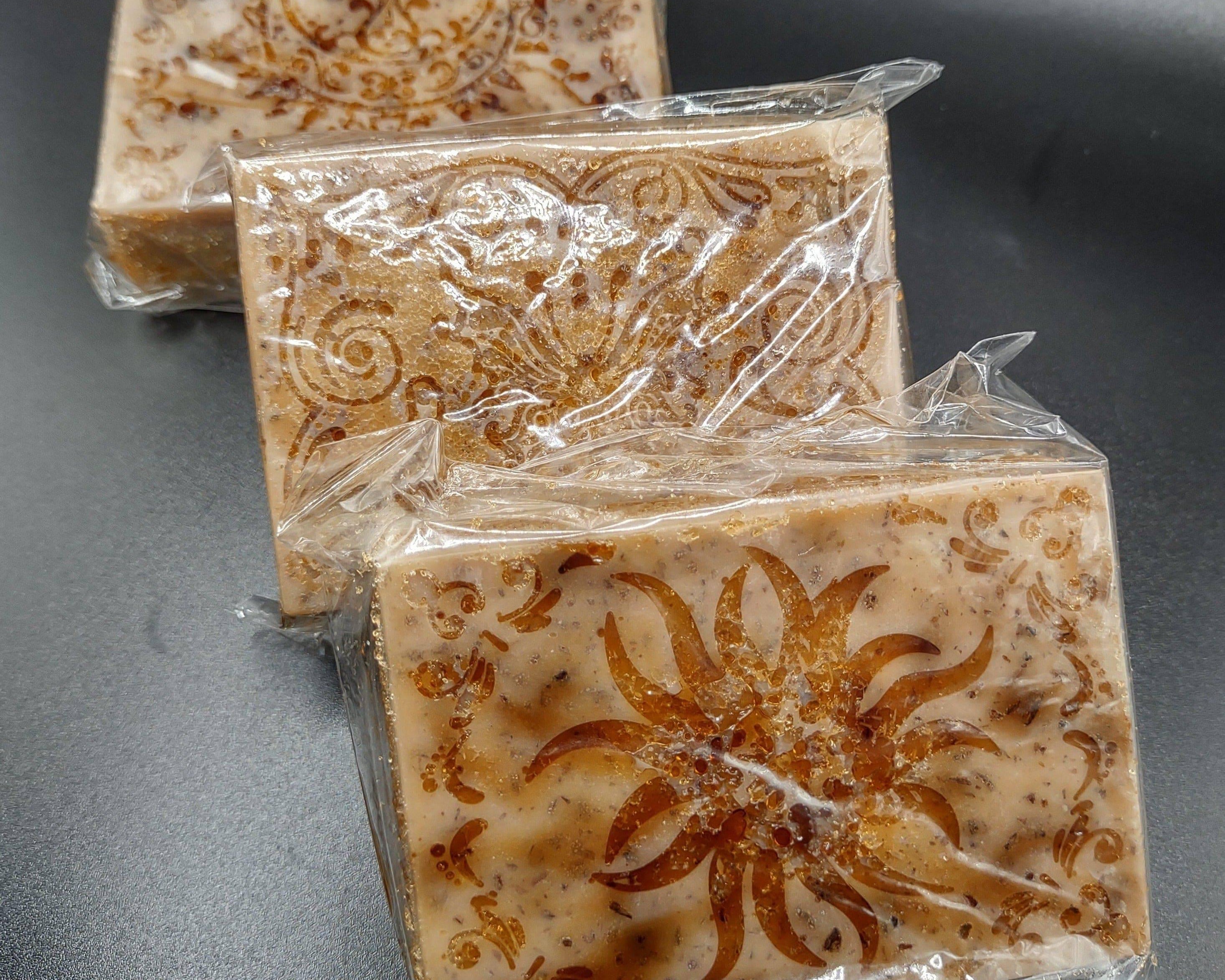 Picture shows three bars of AMLA NATURALS - Hibiscus Silk Oasis Bars
