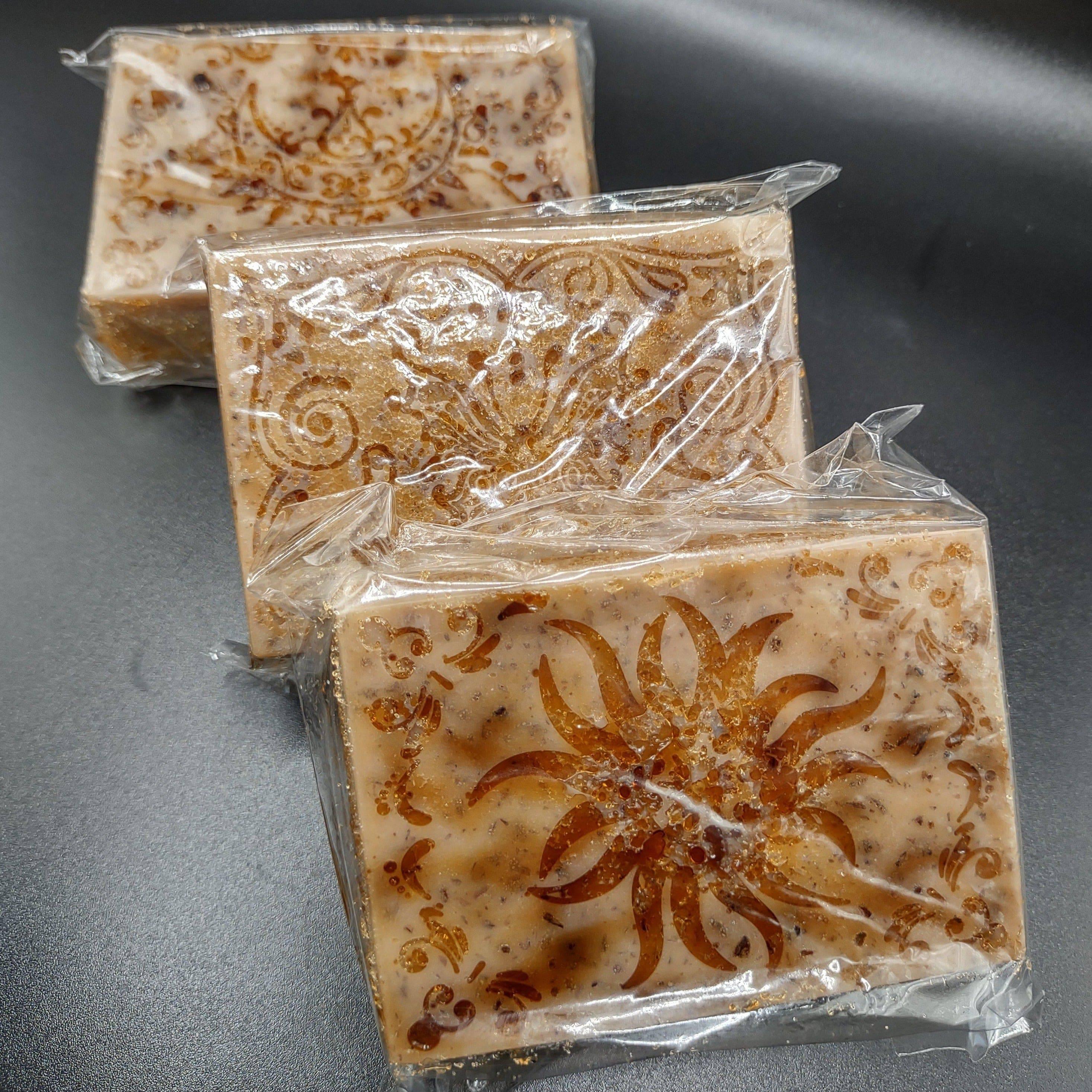 Picture shows three bars of AMLA NATURALS - Hibiscus Silk Oasis Bars