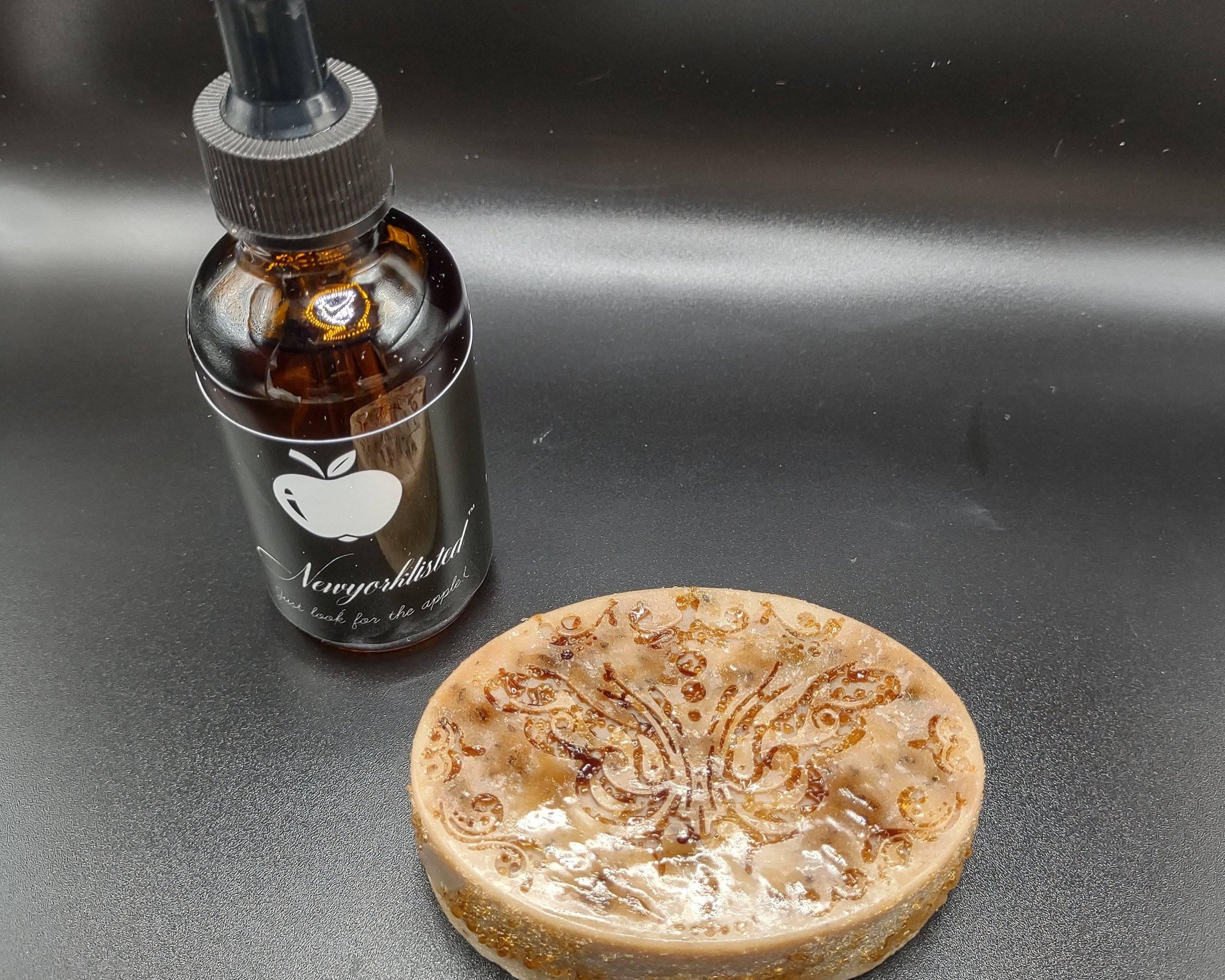 AMLA NATURALS - Hibiscus Silk Oasis Bar with a bottle of NEWYORKLISTED Organic Oils