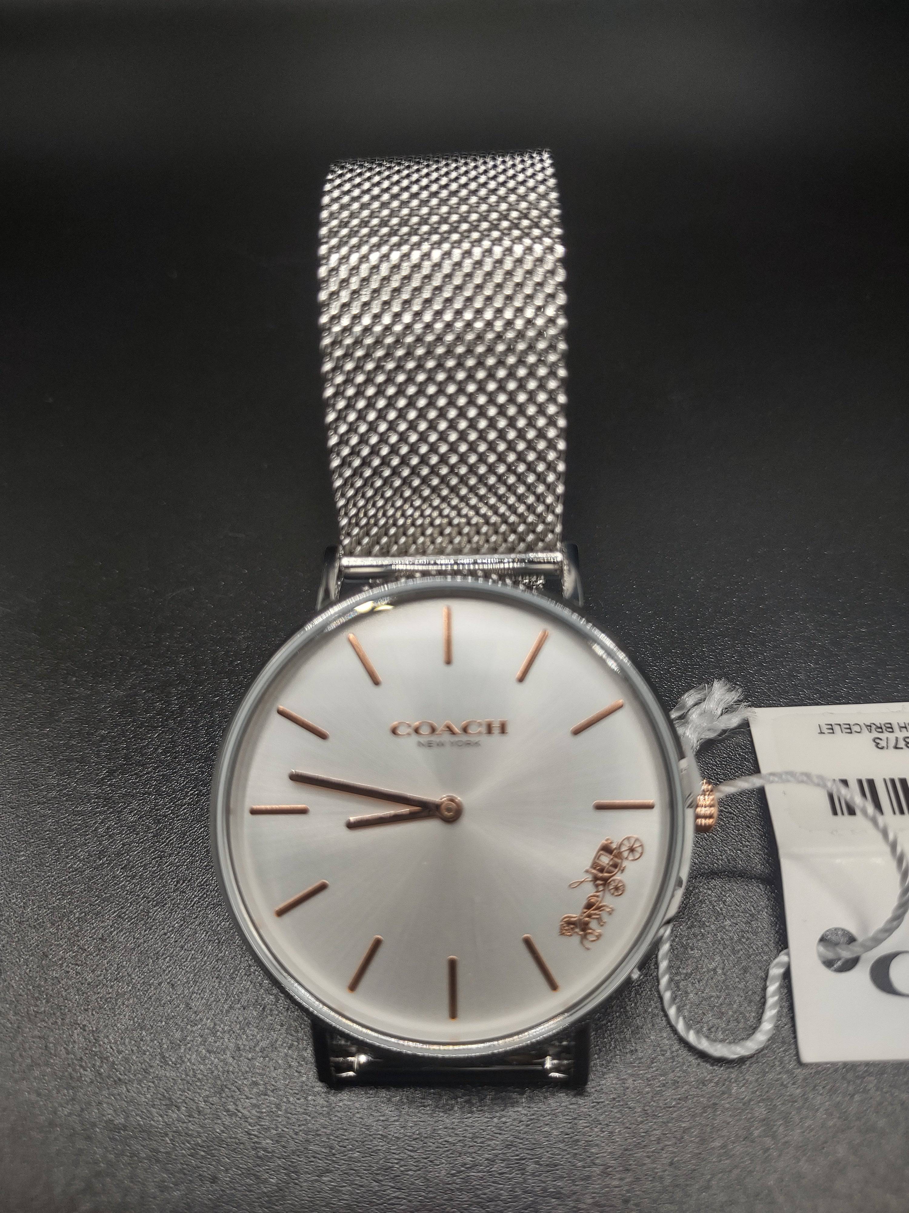 NEWYORKLISTED STYLE COLLECTION: Ladies Coach Perry Watch – Silver Stainless Steel Mesh Bracelet - NEWYORKLISTED