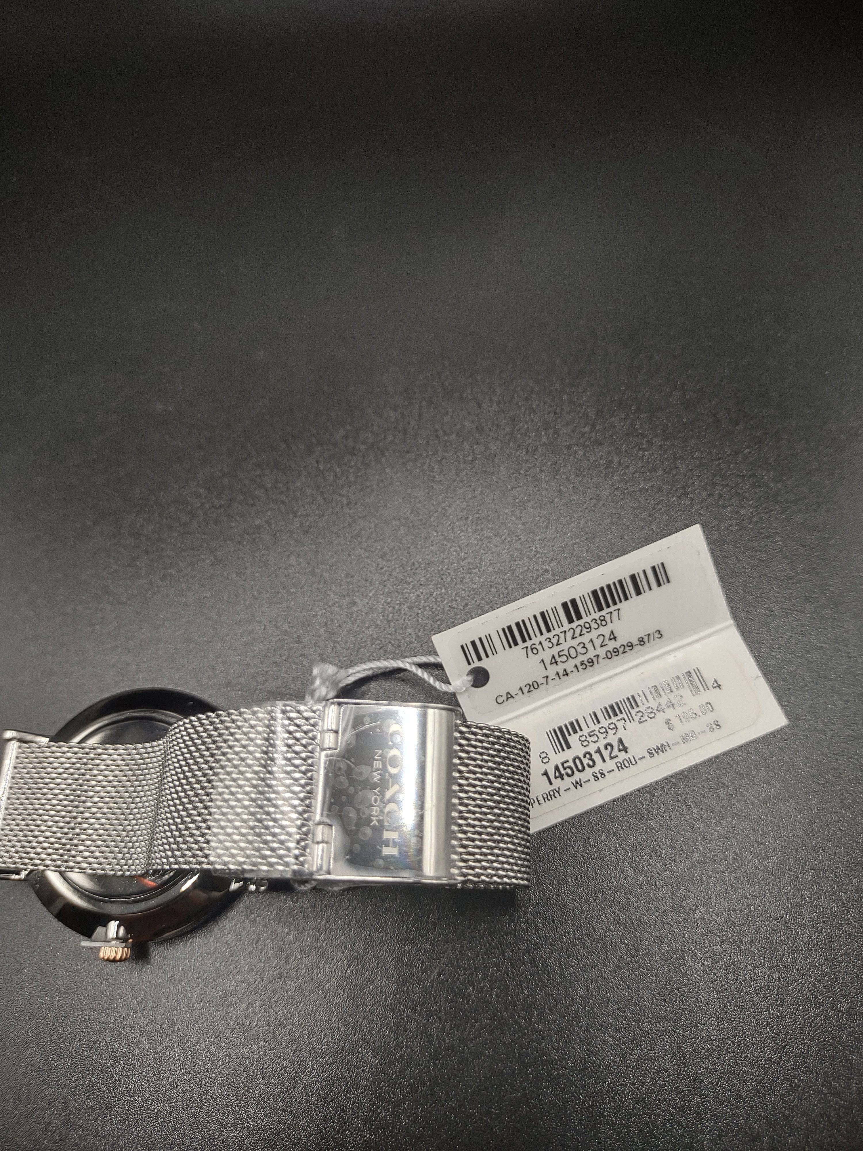 NEWYORKLISTED STYLE COLLECTION: Ladies Coach Perry Watch – Silver Stainless Steel Mesh Bracelet - NEWYORKLISTED