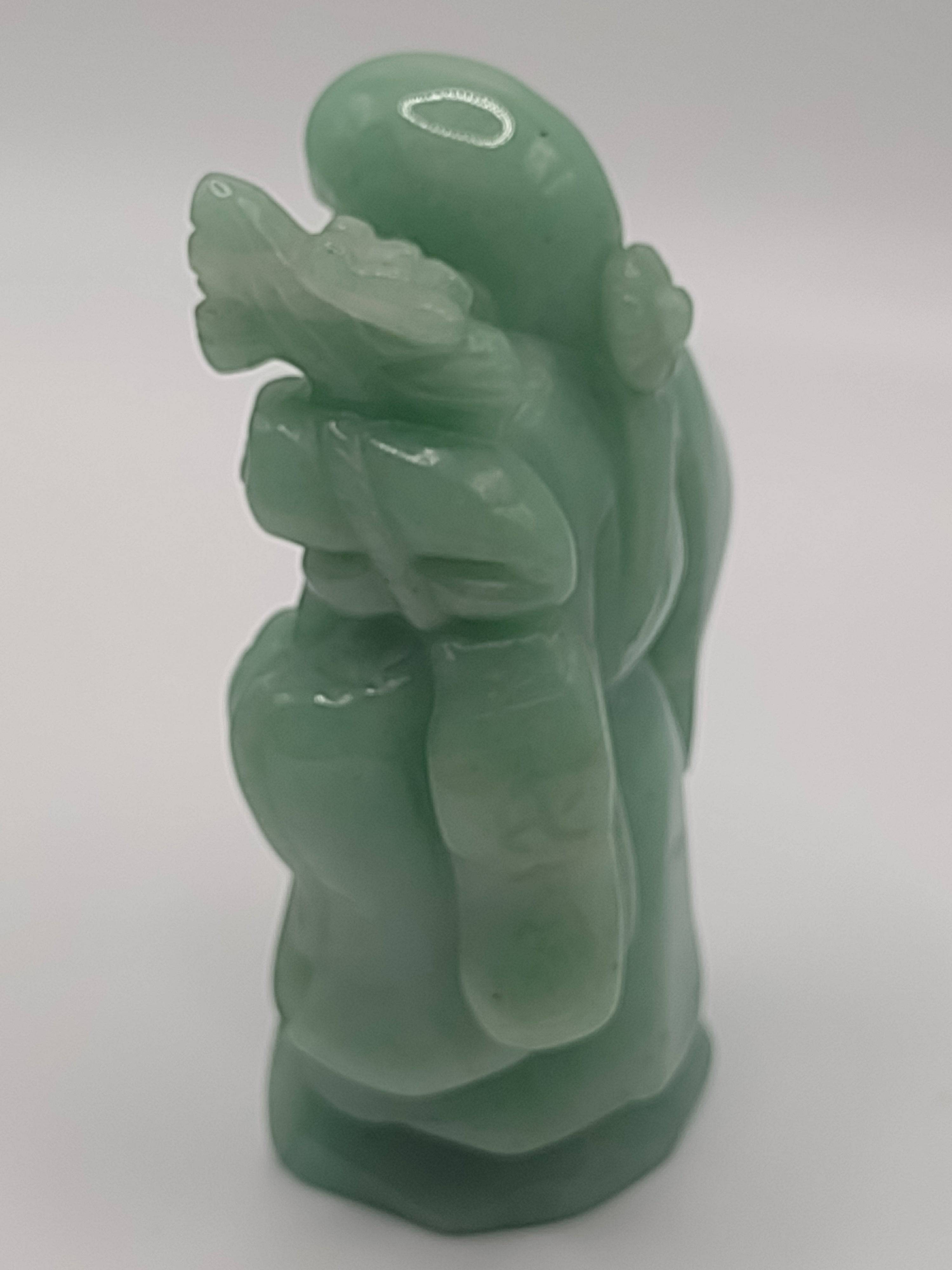 Hand-Carved Solid Jade Figurine – Shou Lao, God of Longevity: NEWYORKLISTED UNIQUE FINDS COLELCTION - NEWYORKLISTED