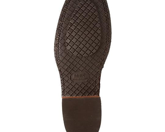 Men's 11" Western Sqaure Toe Brown Leather Boots-3