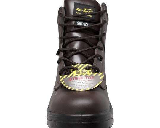 Men's 6" Brown Steel Toe Work Leather Boots-4